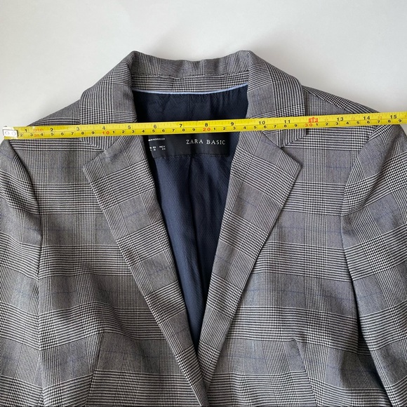 Zara Classic Fit Glen Plaid Blazer Grey - Picture 7 of 10